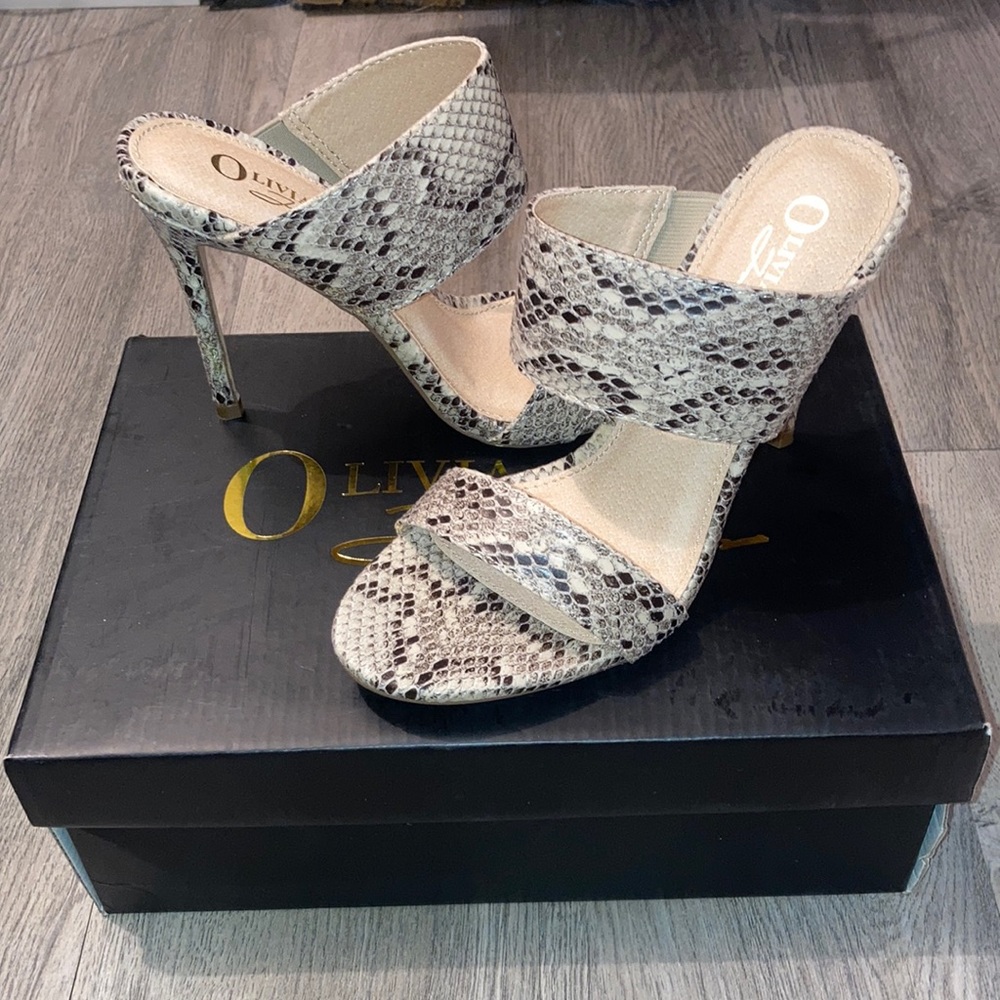 Snakeskin Mules